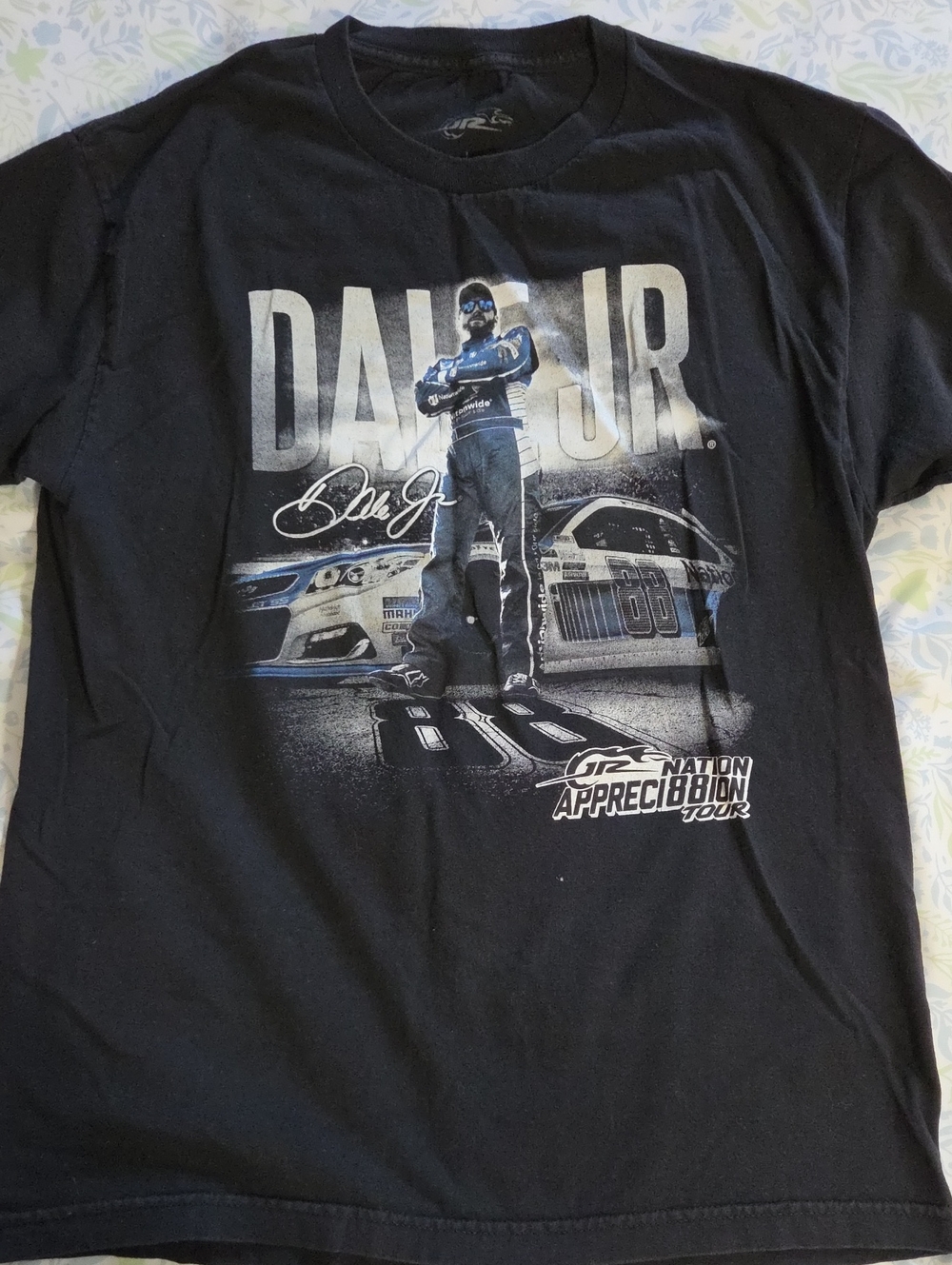 Black Dale Jr. Graphic Tee - NASCAR Tribute Shirt